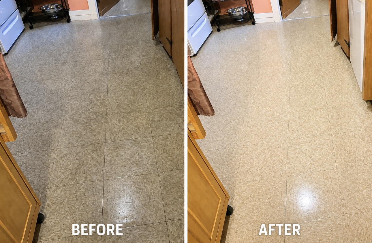 Before and after cleaning result by Randy Premier Cleaning